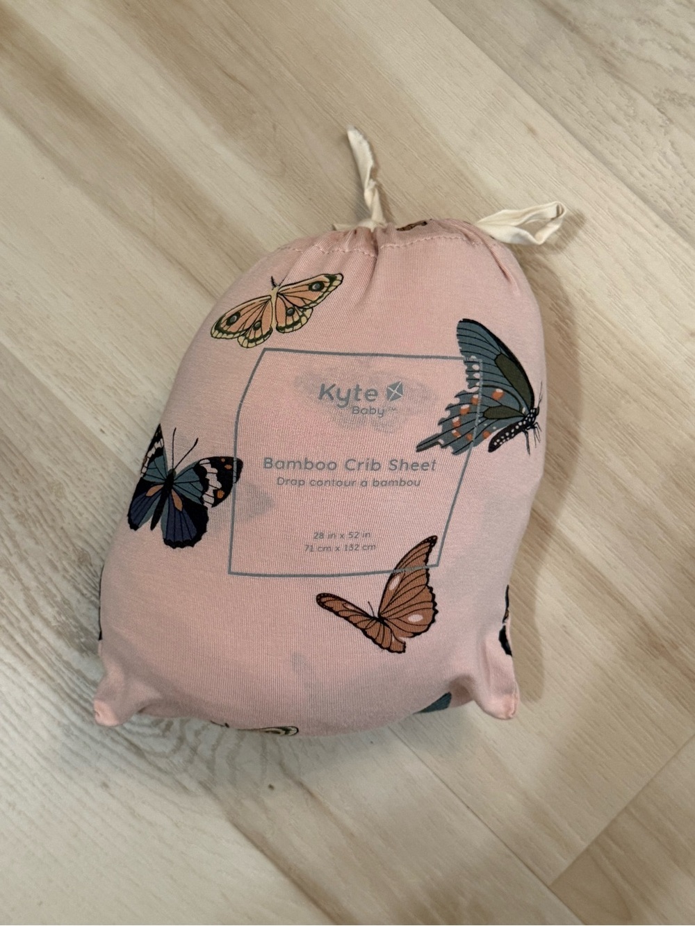 Kyte BABY Pink Butterfly Bamboo Crib Sheet